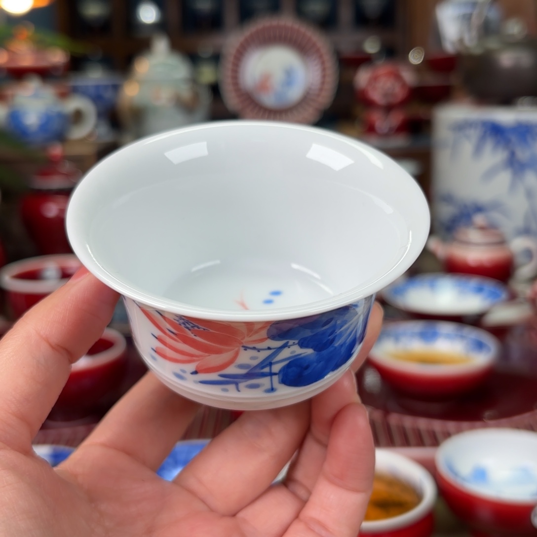 闻轩坊全手工绘画 和和美美马蹄杯