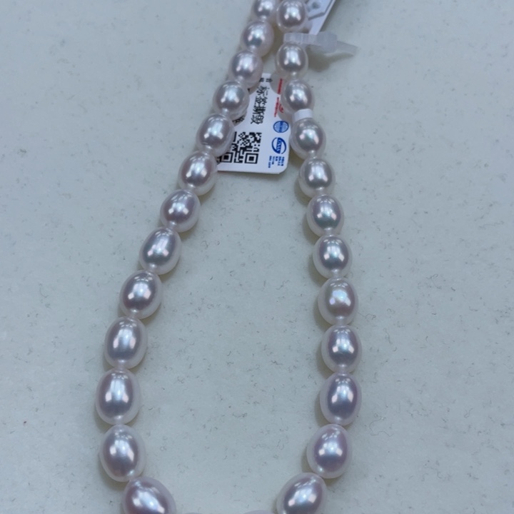 淡水珍珠颈饰银S925镶嵌米珠几乎无暇爆亮