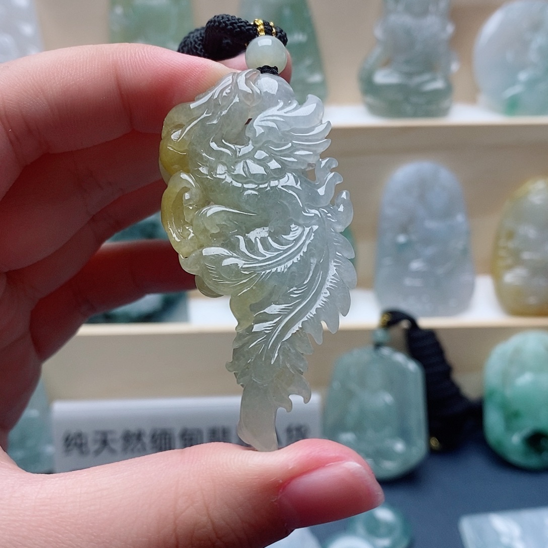 翡翠未镶嵌吊坠(不含链)凤牌