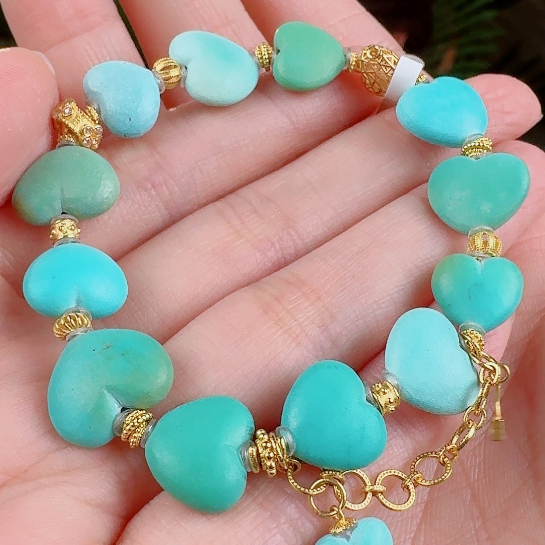 绿松石珠宝奇石18K金镶嵌