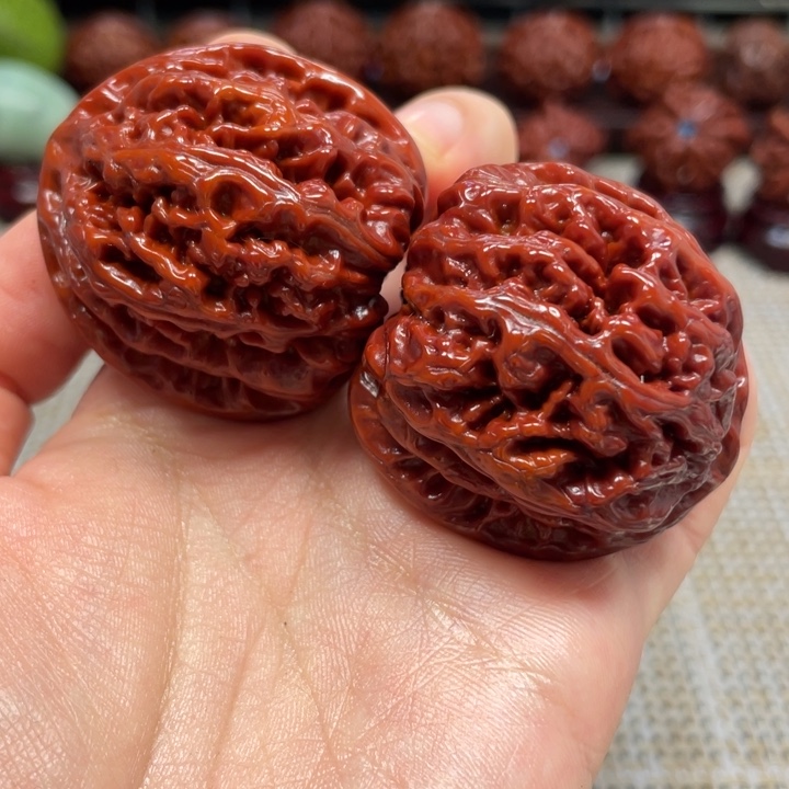 桃核把件粗筋文玩核桃41