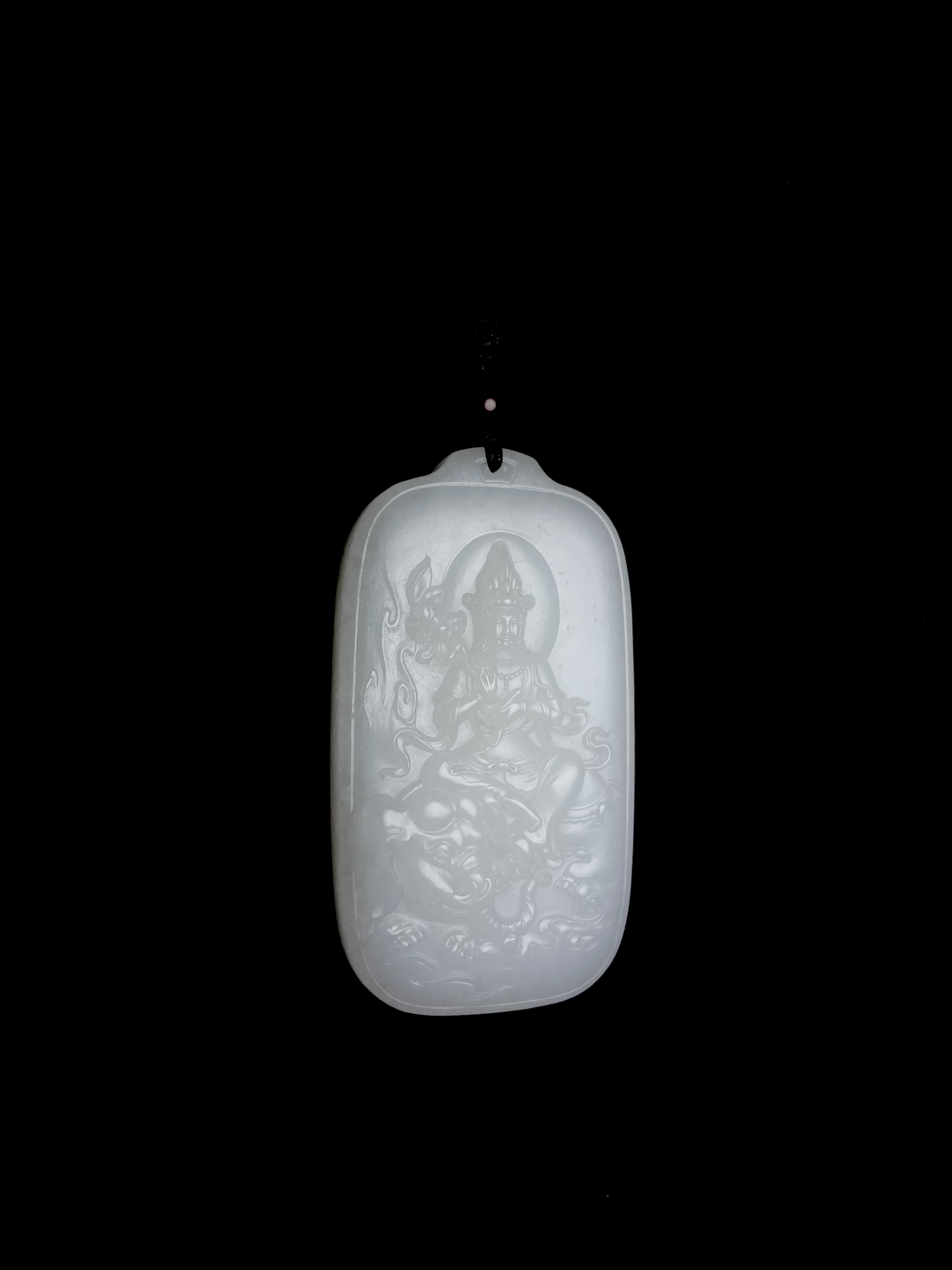 天然和田玉普贤菩萨牌子