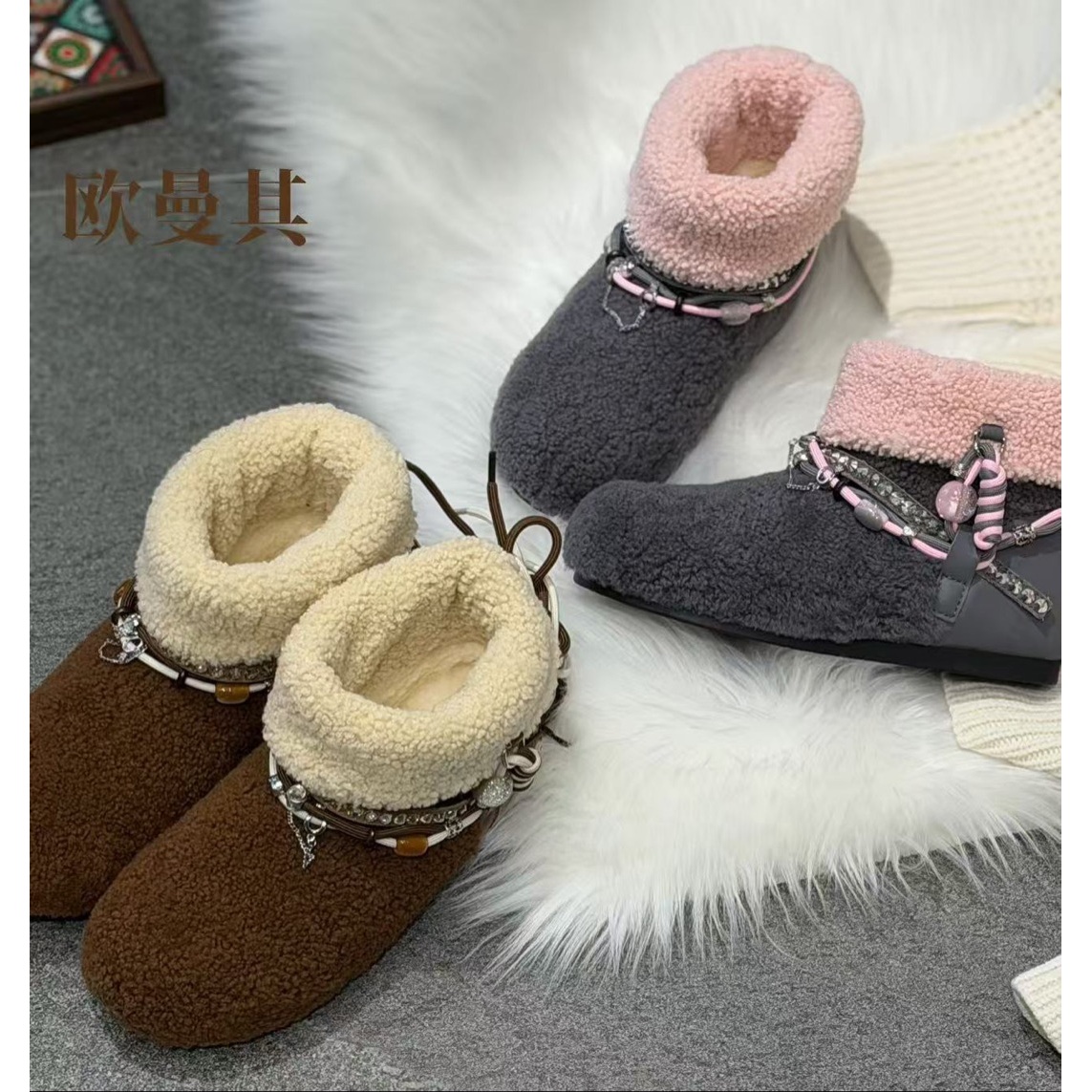 D1｜高端羊毛设计师款雪地靴女｜标准尺码｜28311-51