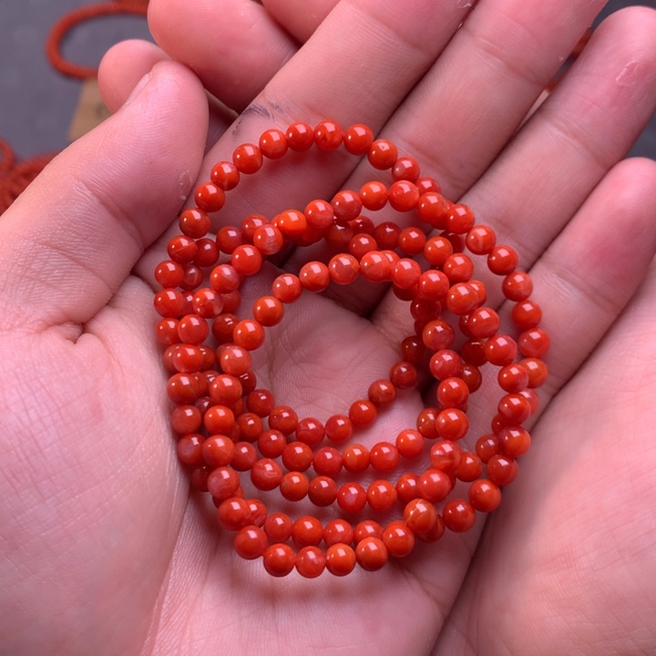 【闪购商品】未镶嵌配饰南红玛瑙银*坊卡4mm