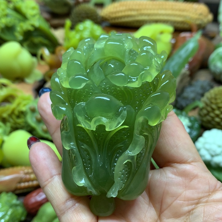 蛇纹石玉手把件未镶嵌