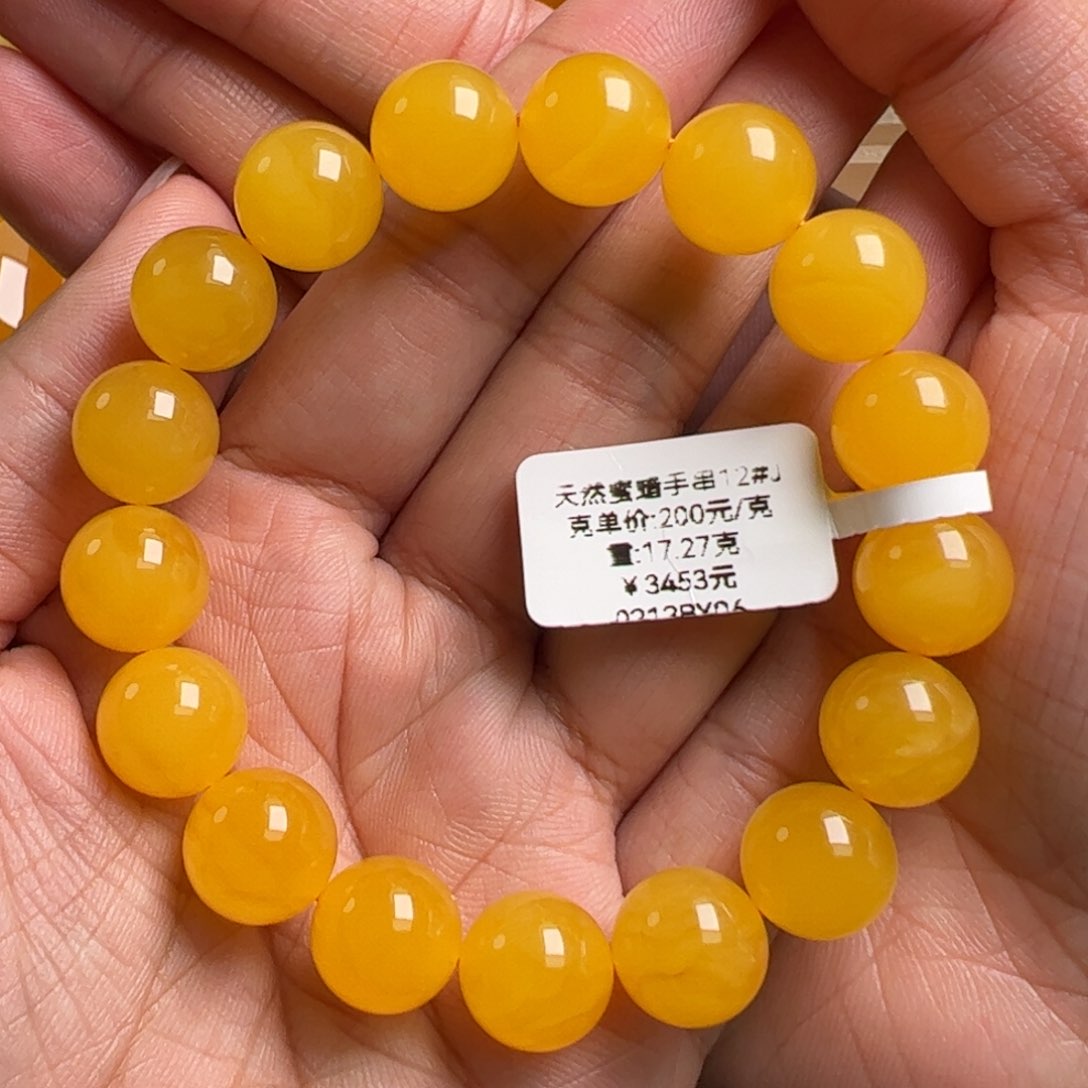 蜜蜡手链未镶嵌无优化