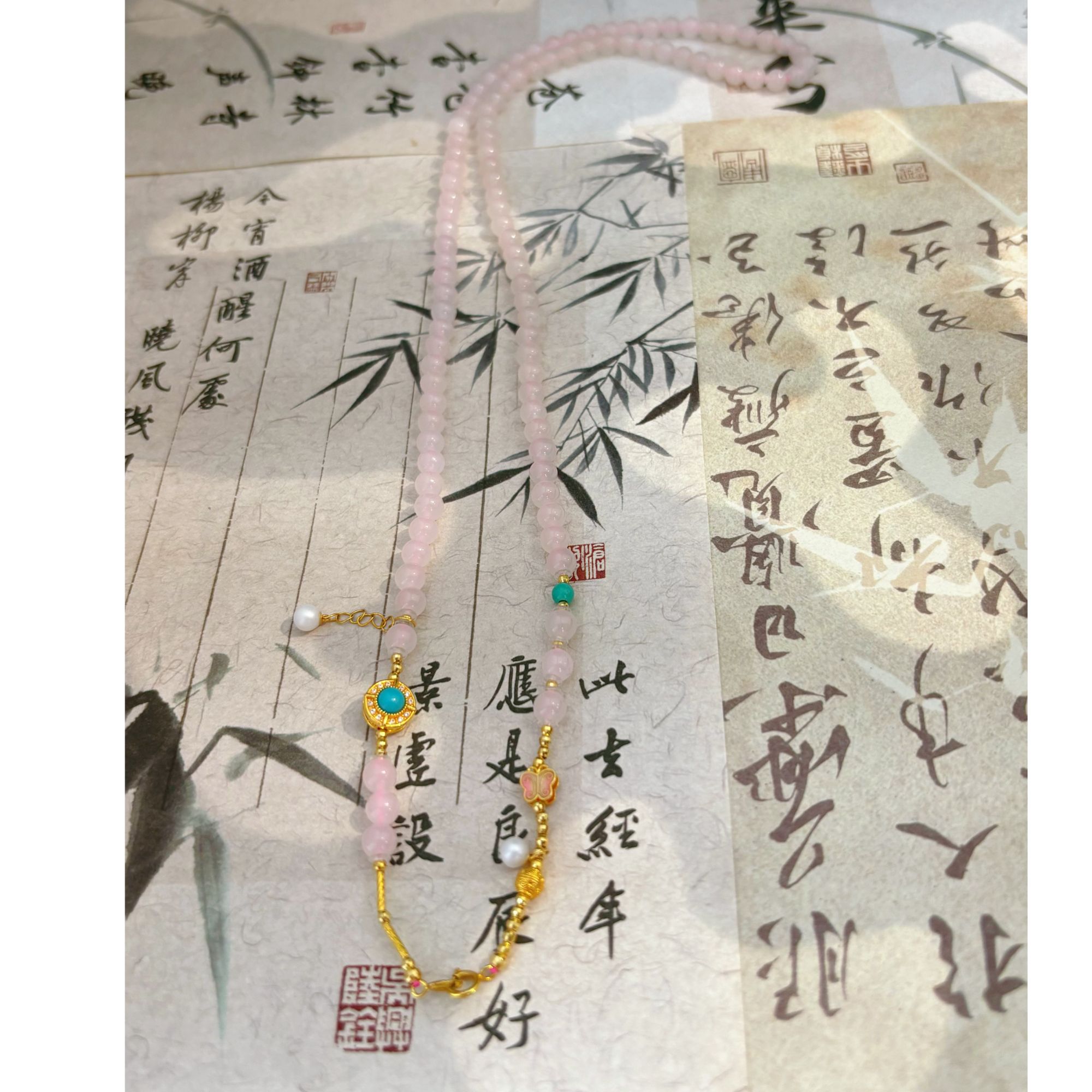 和田玉藕粉 金项链1321 多样性发其一