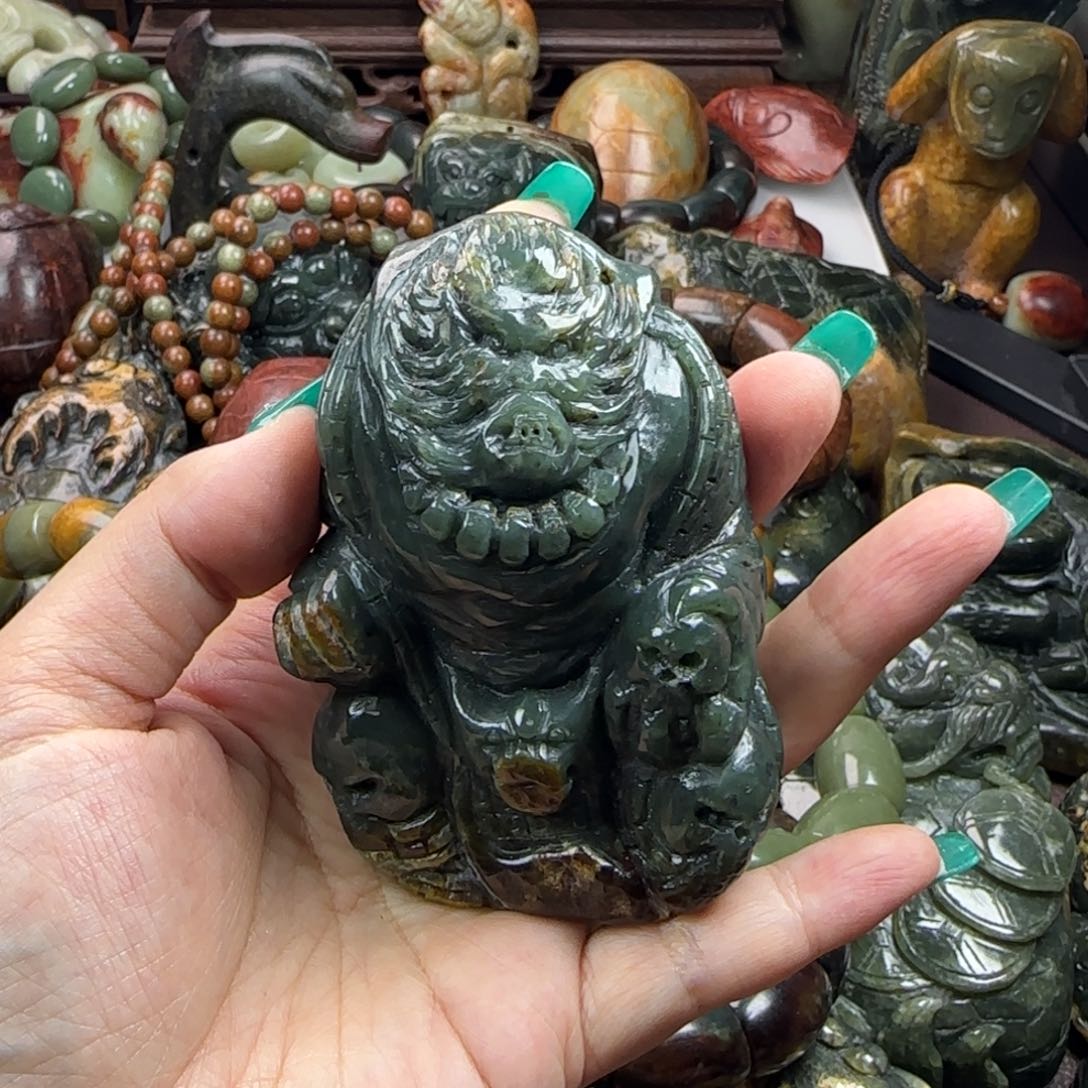 岫岩河磨玉（透闪石质玉）手把未镶嵌
