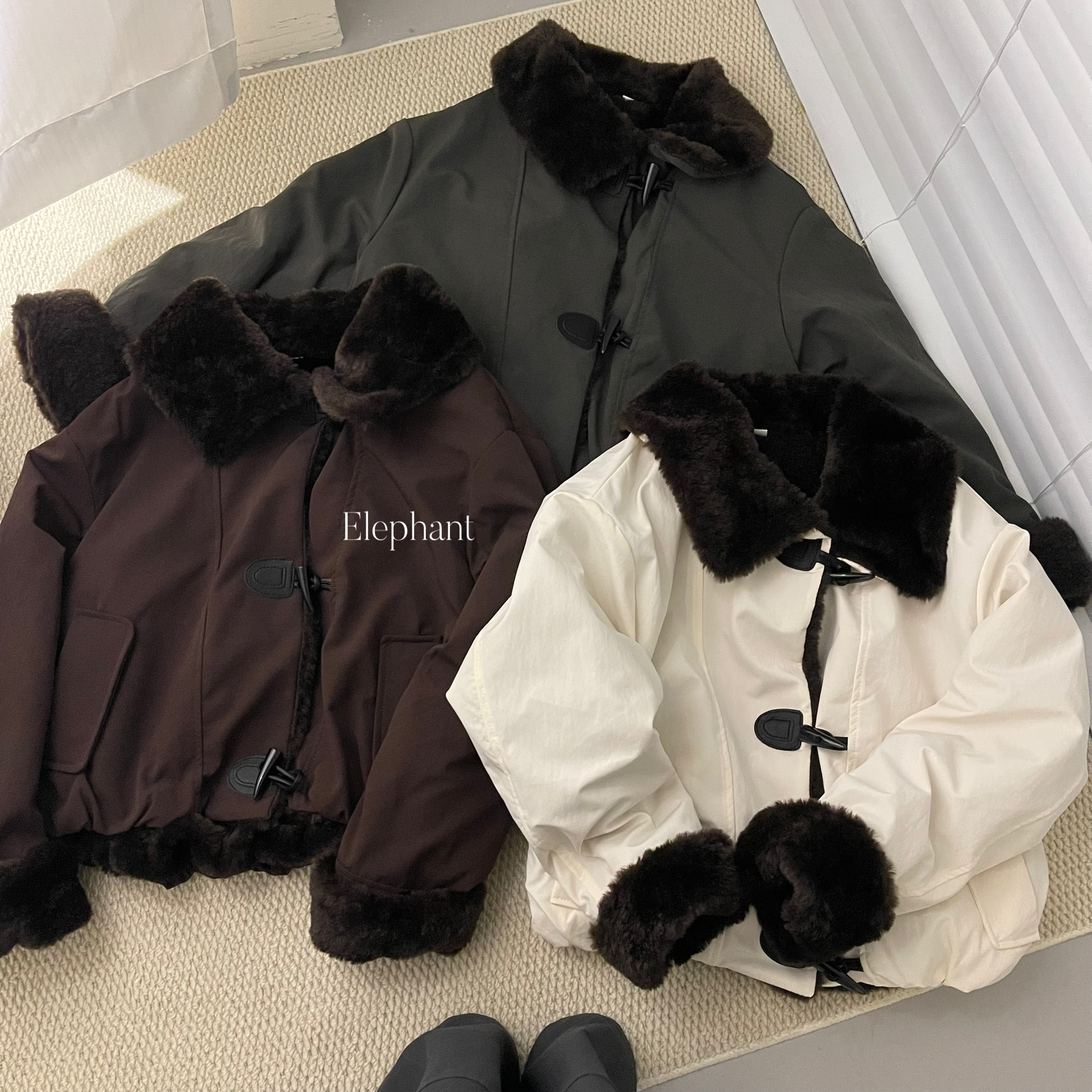 @50381冬季翻领加绒加厚保暖外套复古百搭秋冬