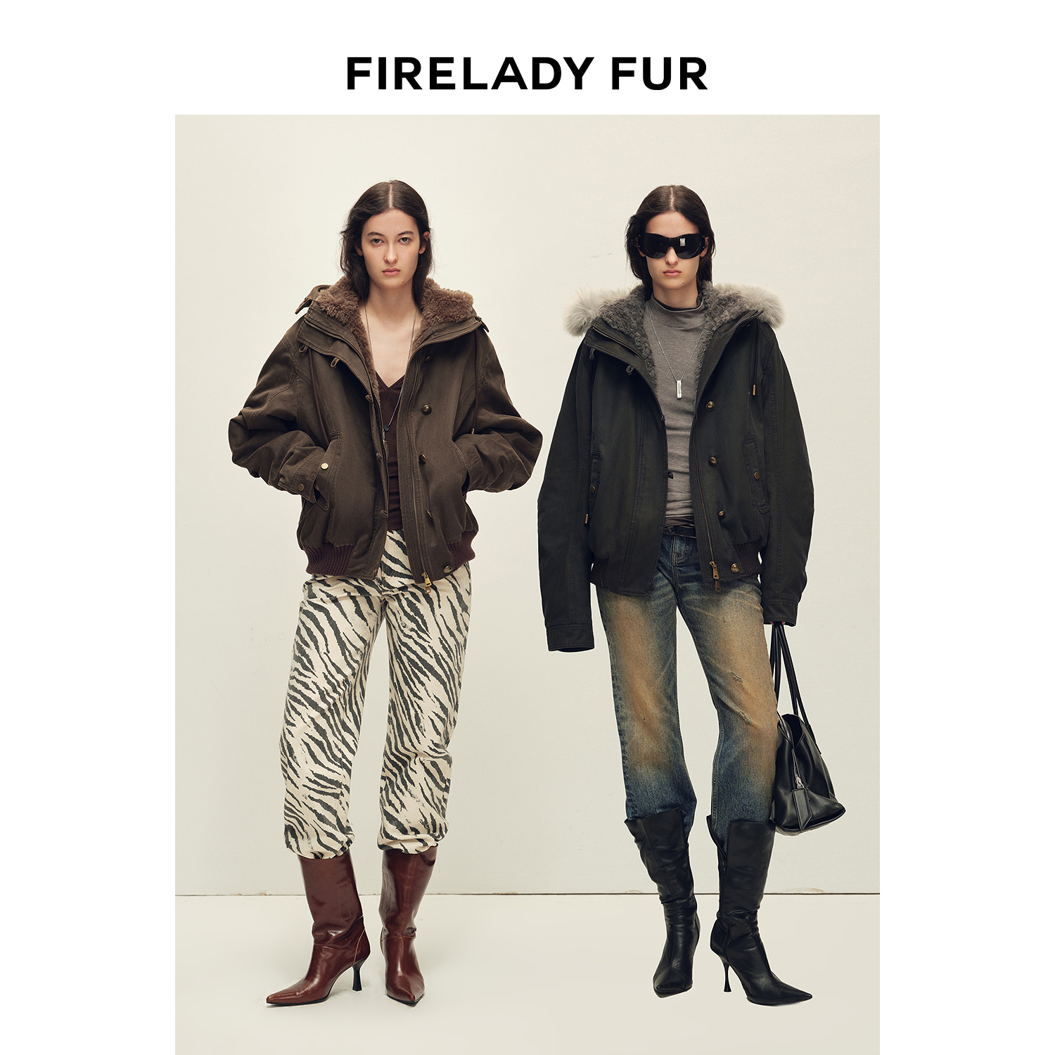 【ChicParka】付智恩 暖调爵士 可拆卸连帽羊剪绒皮草派克外套女