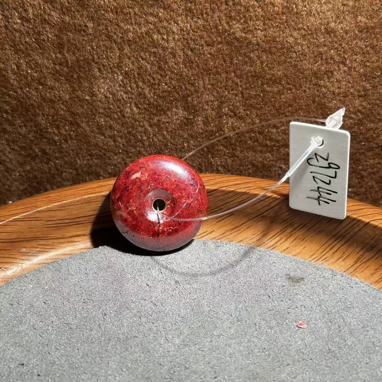 天然辰砂【张老斯珠宝】天然朱砂平安扣吊坠zg7244