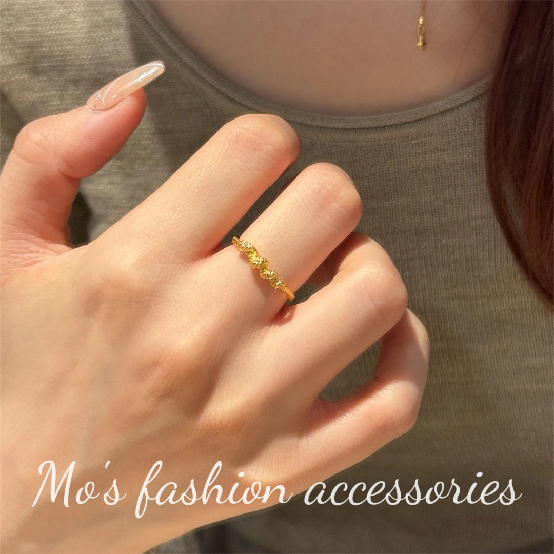 钛钢戒指 精致高级感2025爆款卷卷蛇个性可调节戒 C134