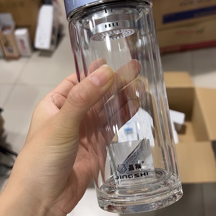 晶狮双层玻璃杯340340紫罗兰色➕杯套