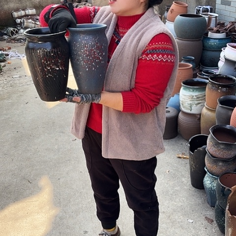 口15高25瑕疵盆子 