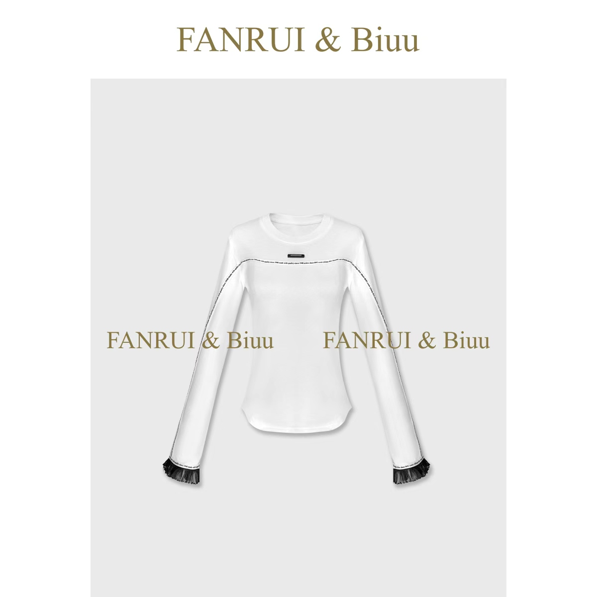 FANRUI/泛芮「山岚釉色」加绒字母褶位百搭时髦洋气内搭打底B19388