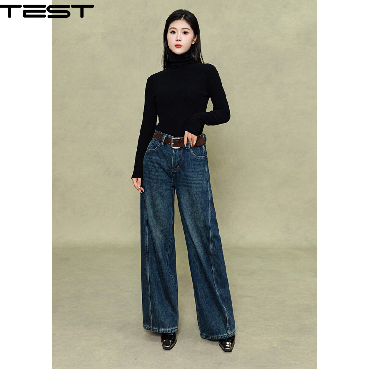 武冈她之蝶25冬裤 3254060款时尚牛仔裤 