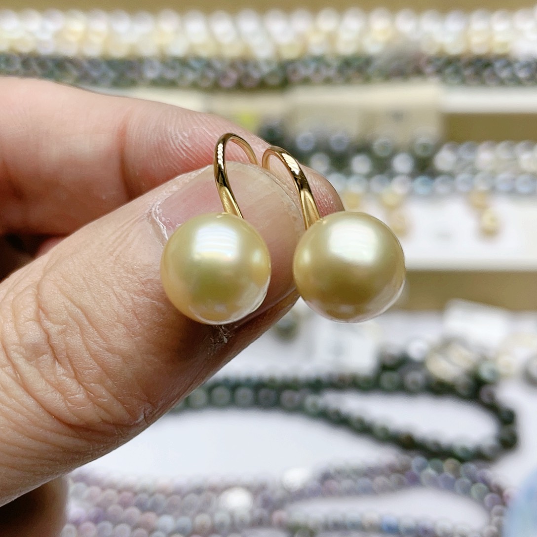 银S925镶嵌海水珍珠耳饰