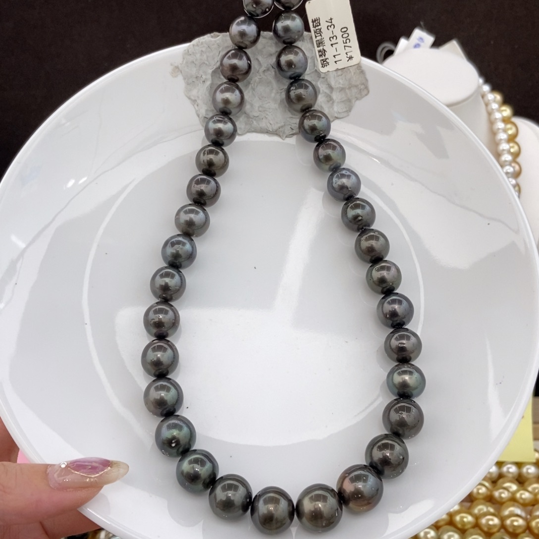 海水珍珠项链合金11-13/34颗 特价4375