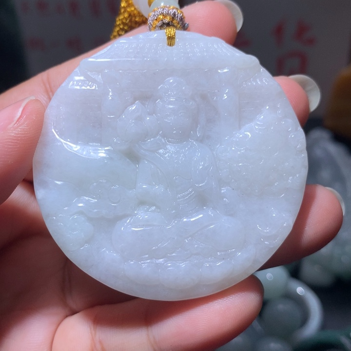 翡翠未镶嵌颈饰保真天然A货翡翠