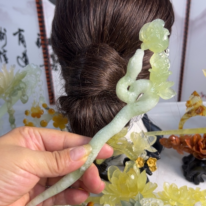 未镶嵌蛇纹石玉发饰