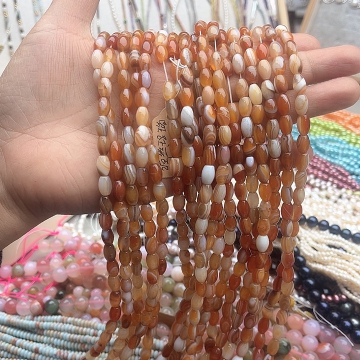 玛瑙/玉髓珠宝半成品未镶嵌一条6/9mm玛瑙