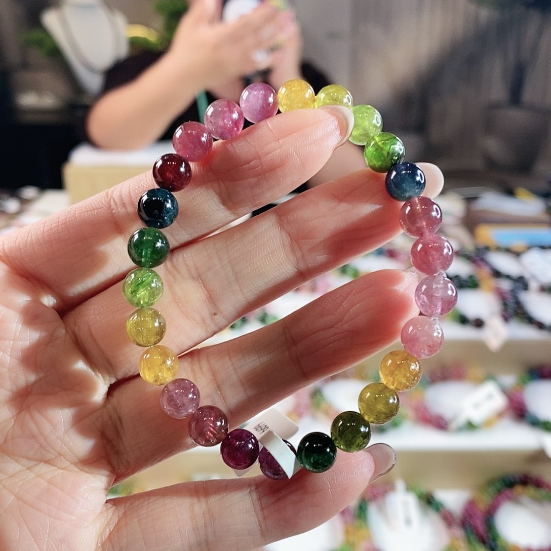 碧玺手串未镶嵌G2403单圈颜色微差