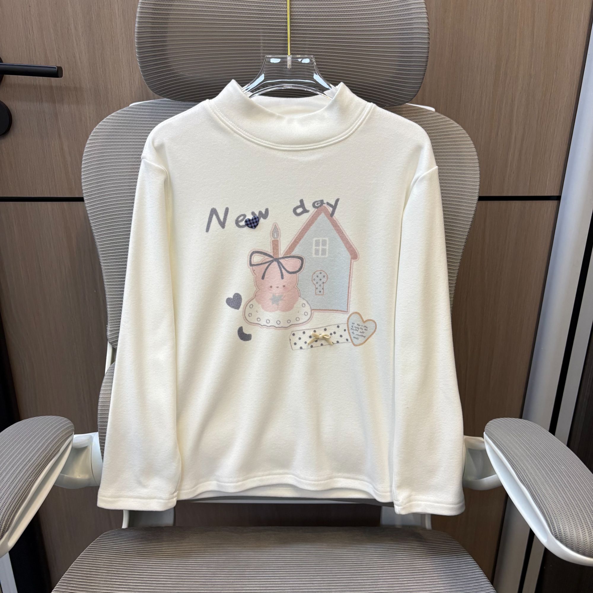 冬款洋气甜心小屋印花冬季绒面女童打底衫 F337 337 S 