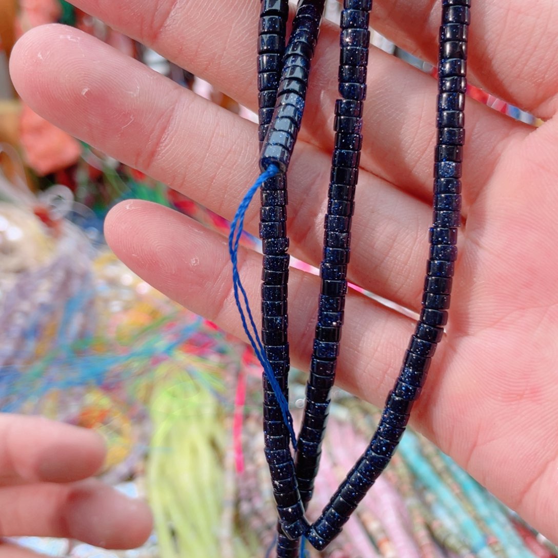 玛瑙/玉髓未镶嵌珠宝半成品蓝沙隔片1条卡4