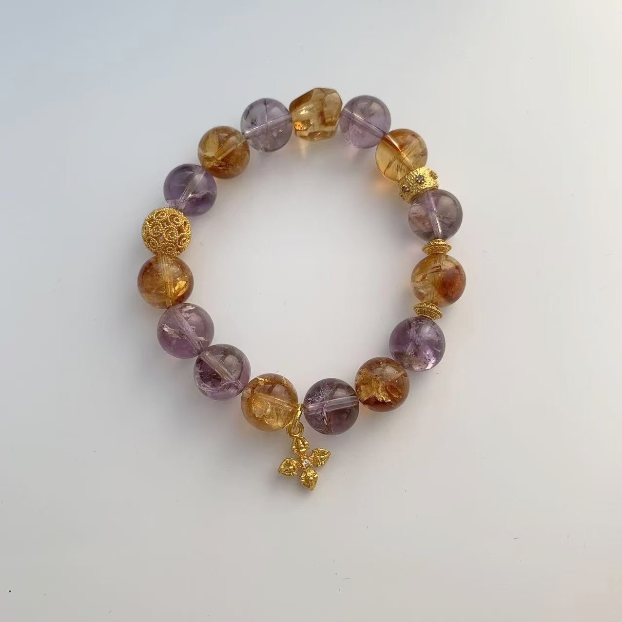 紫黄晶紫气东来小众原创女款手串新年礼物送女友