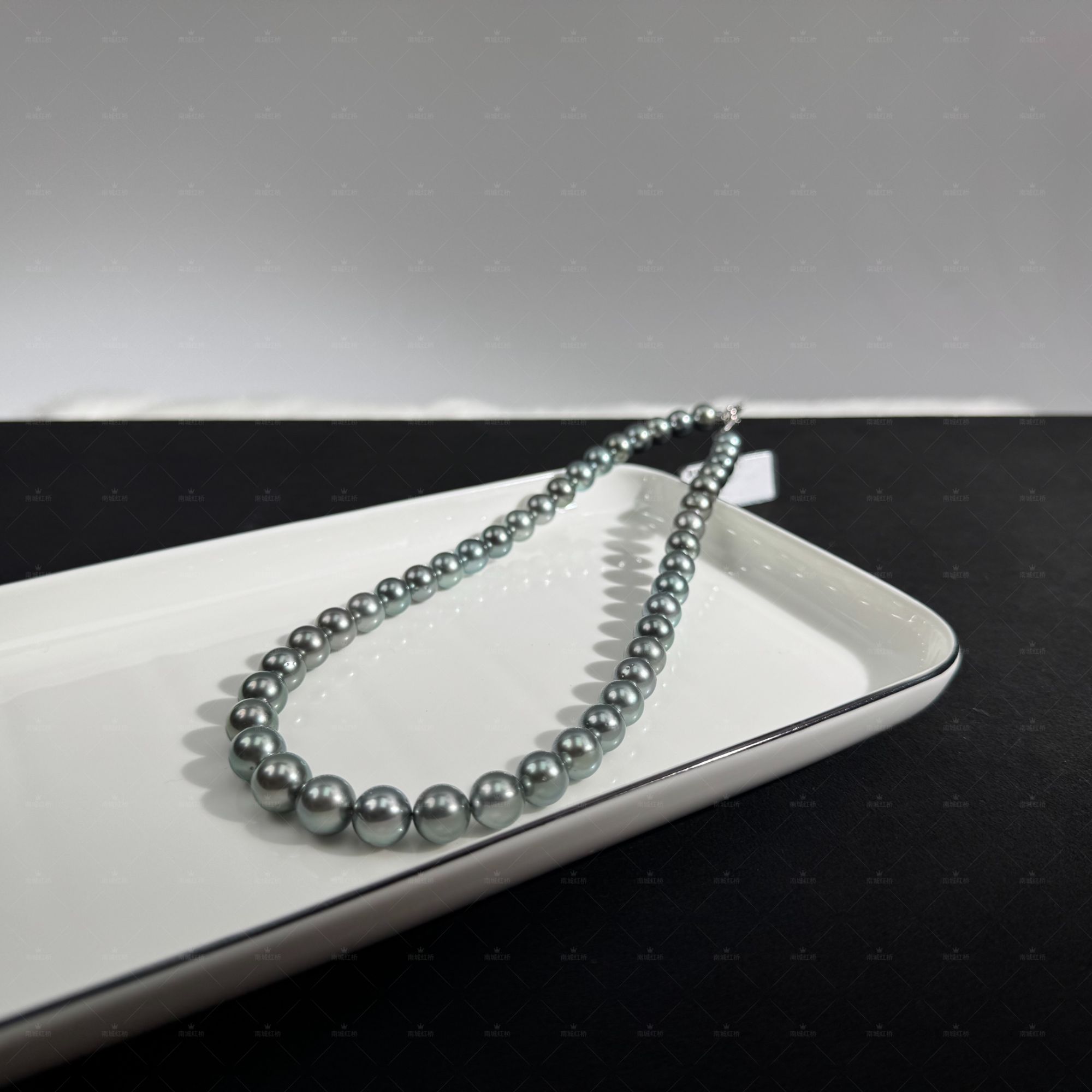 大溪地铂金灰<8-11mm>珍珠项链