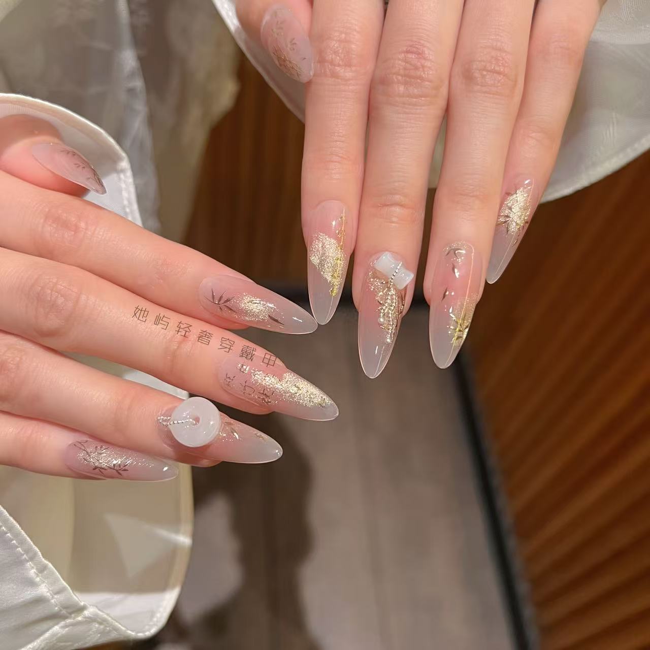 【节节高升】竹子猫眼纯手工穿戴甲新中式国风温柔氛围感美甲显白春