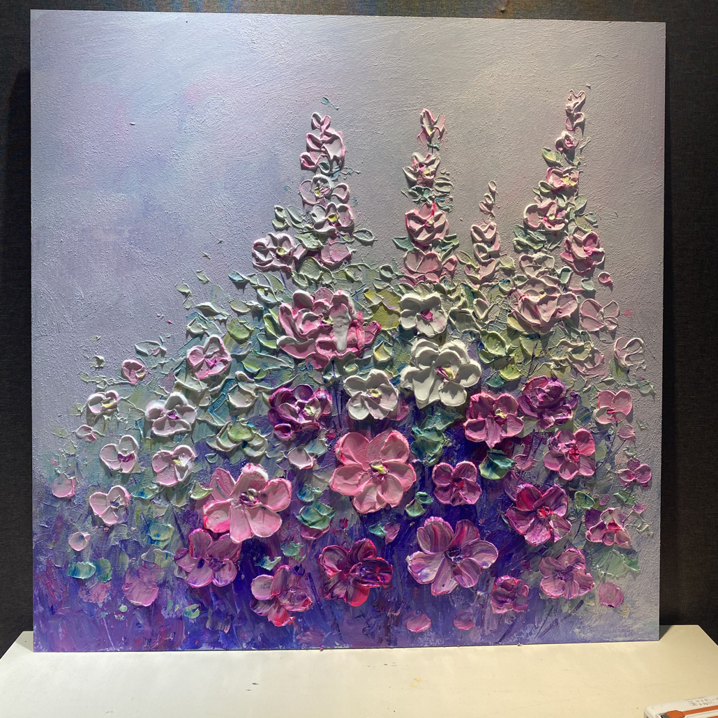 （浪漫花卉）纯手绘油画装饰画入户走廊玄关挂画