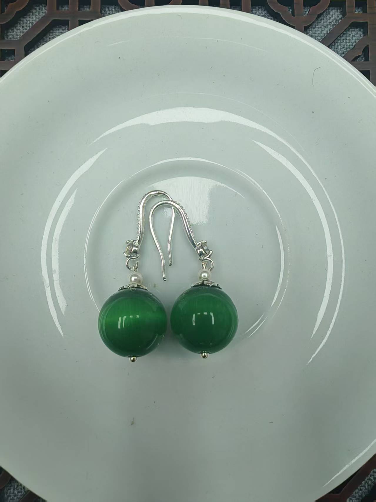 老高的珠宝仓碧玺猫眼石耳坠