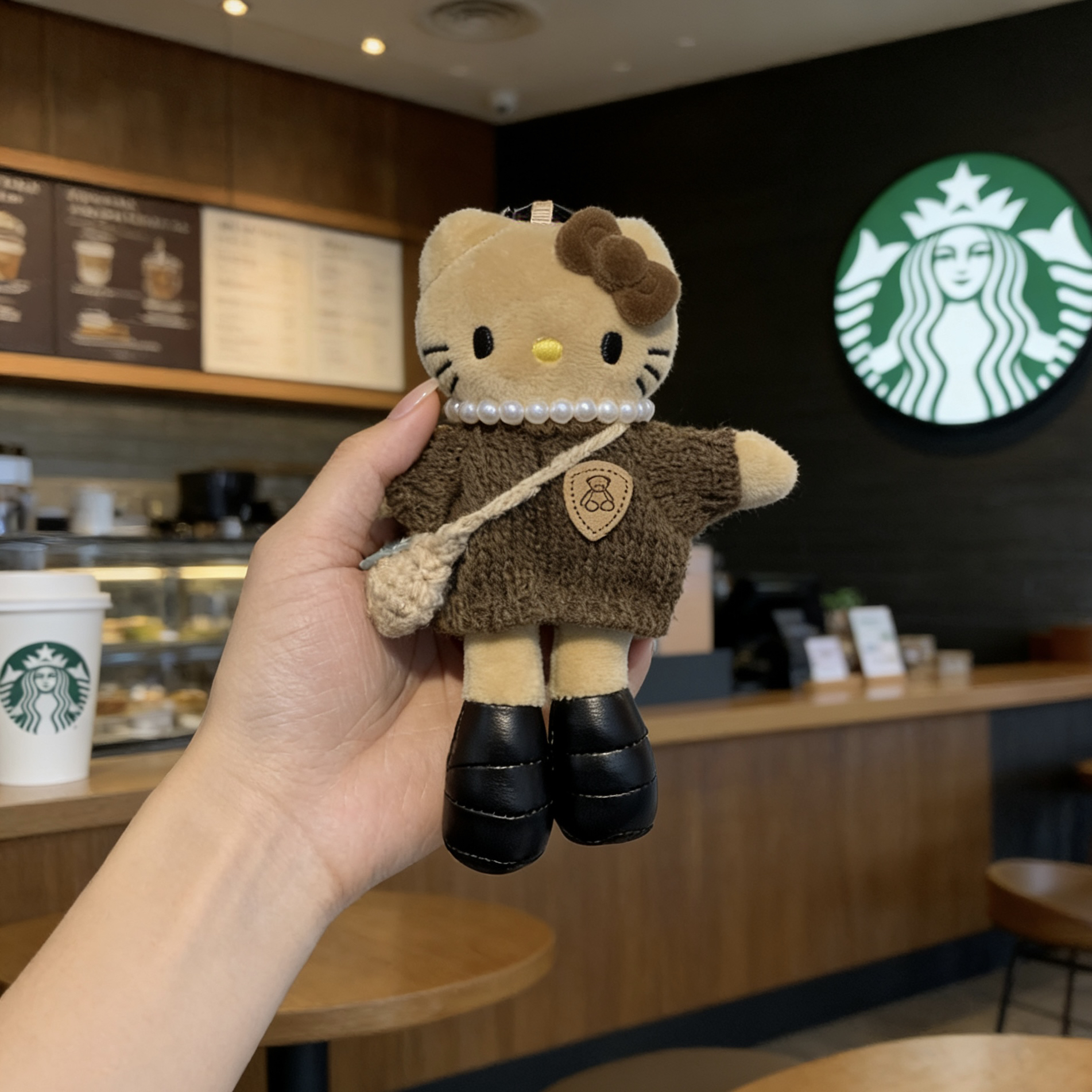 可爱百搭长腿Kitty针织变装公仔秋冬凯蒂猫包包挂饰女生适