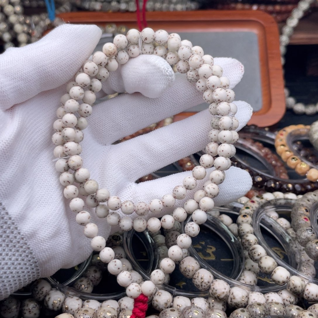 手串星月菩提圆珠拉丝大留白108