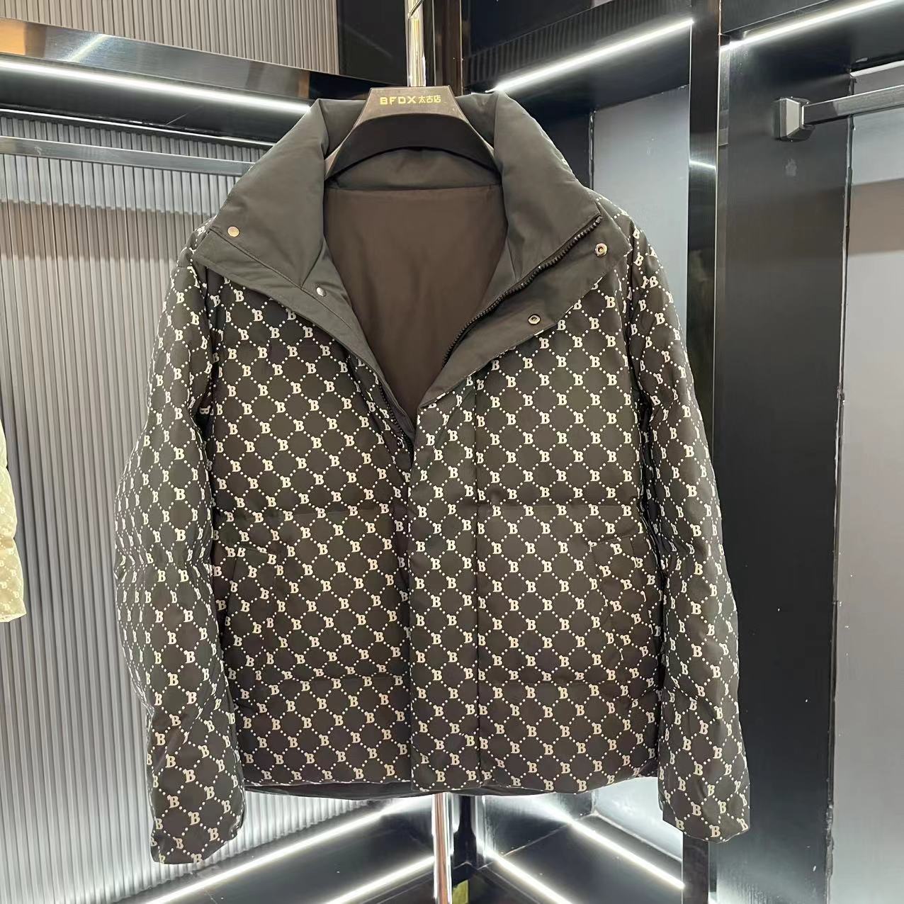 【奢品会男装】SA24款冬季男装B字发泡满印潮奢时尚百搭羽绒服0