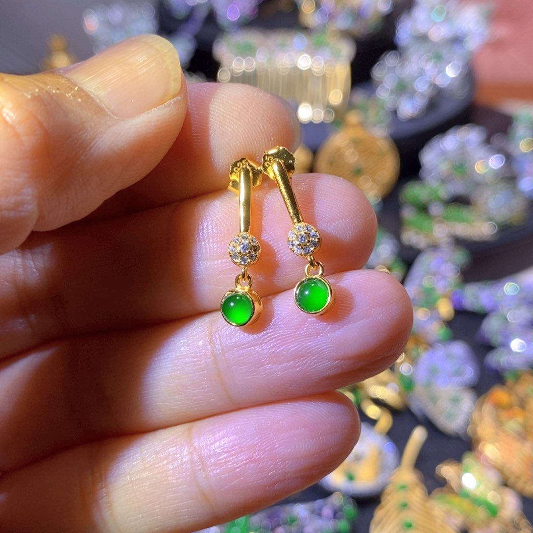 吊坠(不含链)银S925镶嵌翡翠