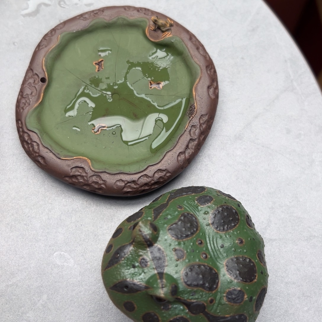 紫砂茶宠绿王子➕杯垫紫砂