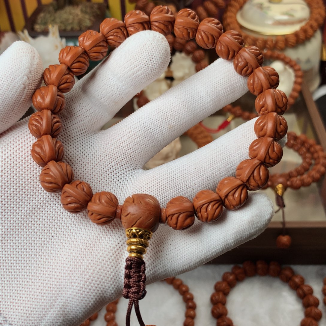 阿***令桃核吊坠13野生顶货双脊龙手持