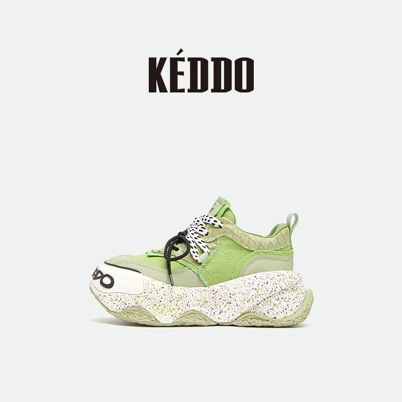 KEDDO“颜料未干二代”休闲双鞋带老爹鞋厚底增高时尚百搭休闲鞋