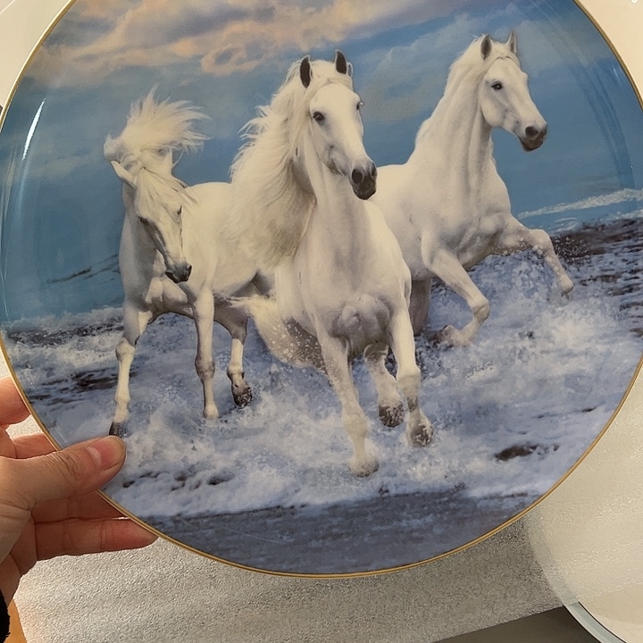 瓷片骨瓷看盘马奔腾看盘一个