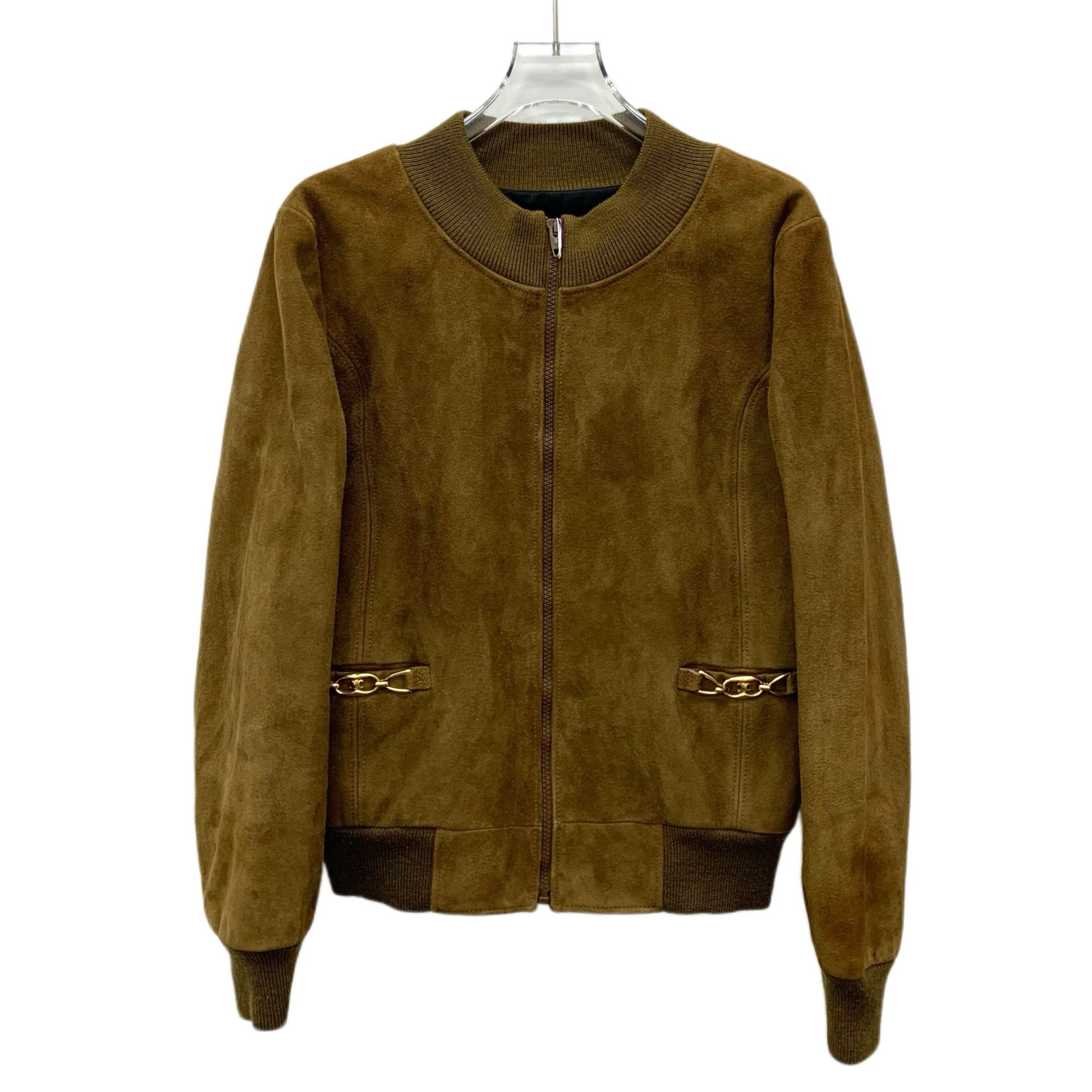 99新 Celine/思琳  KW0141  马衔扣羊皮革立领皮衣夹克外套  S码 