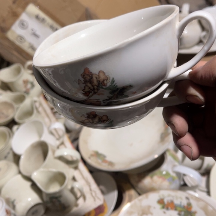 库存瓷器陶三打白骨精早餐杯两个