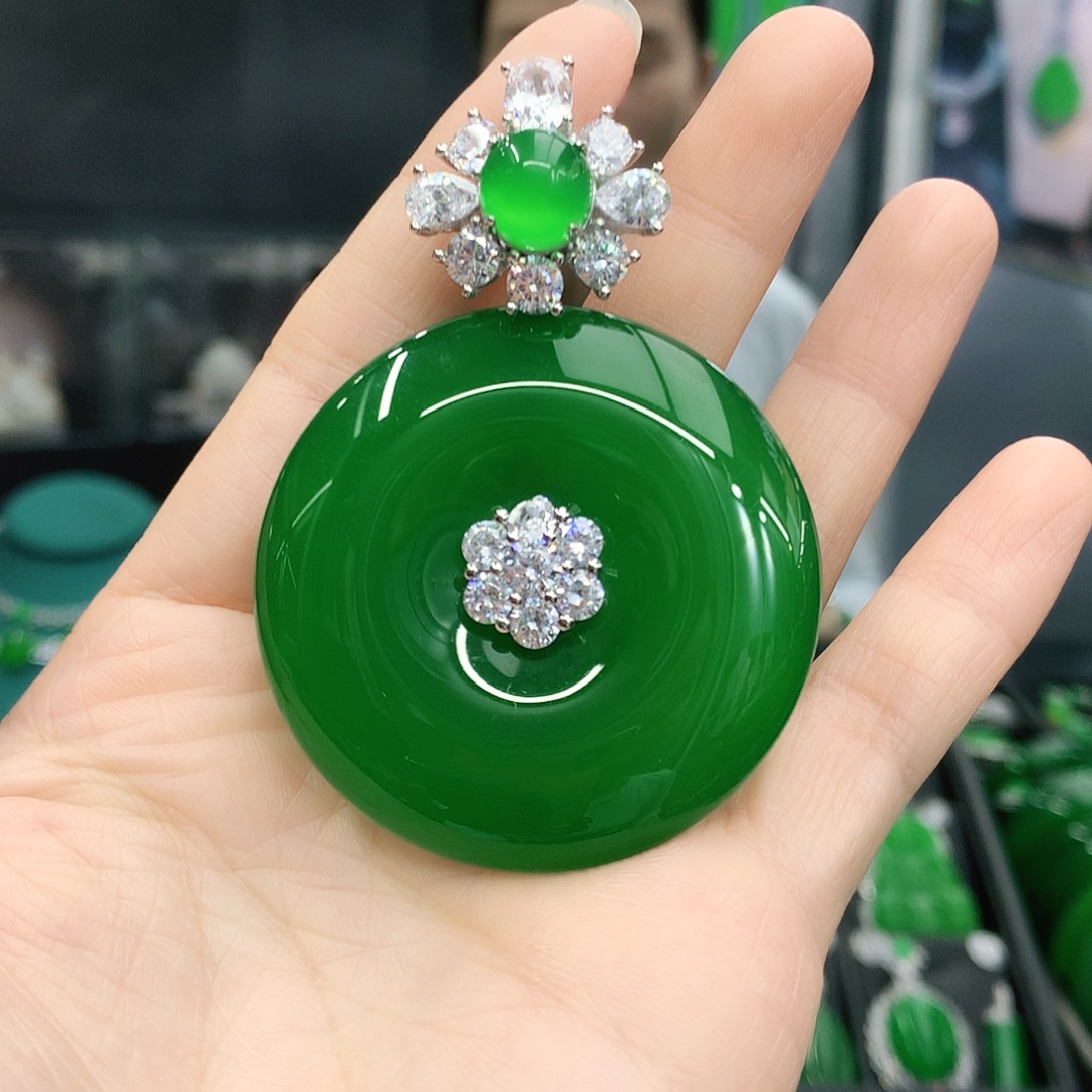 银S925镶嵌吊坠玛瑙/玉髓