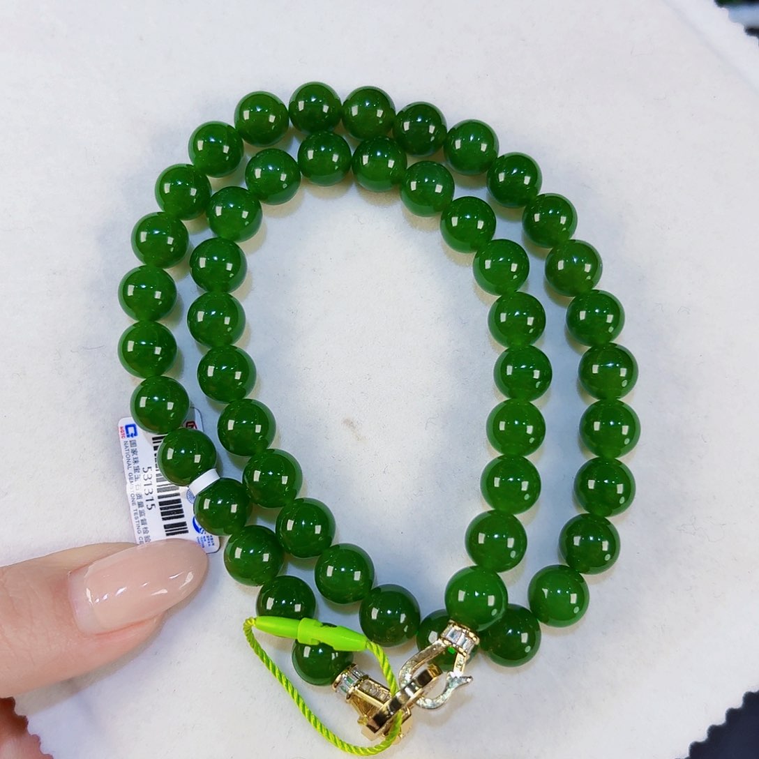 和田玉（碧玉）未镶嵌项链秒***头