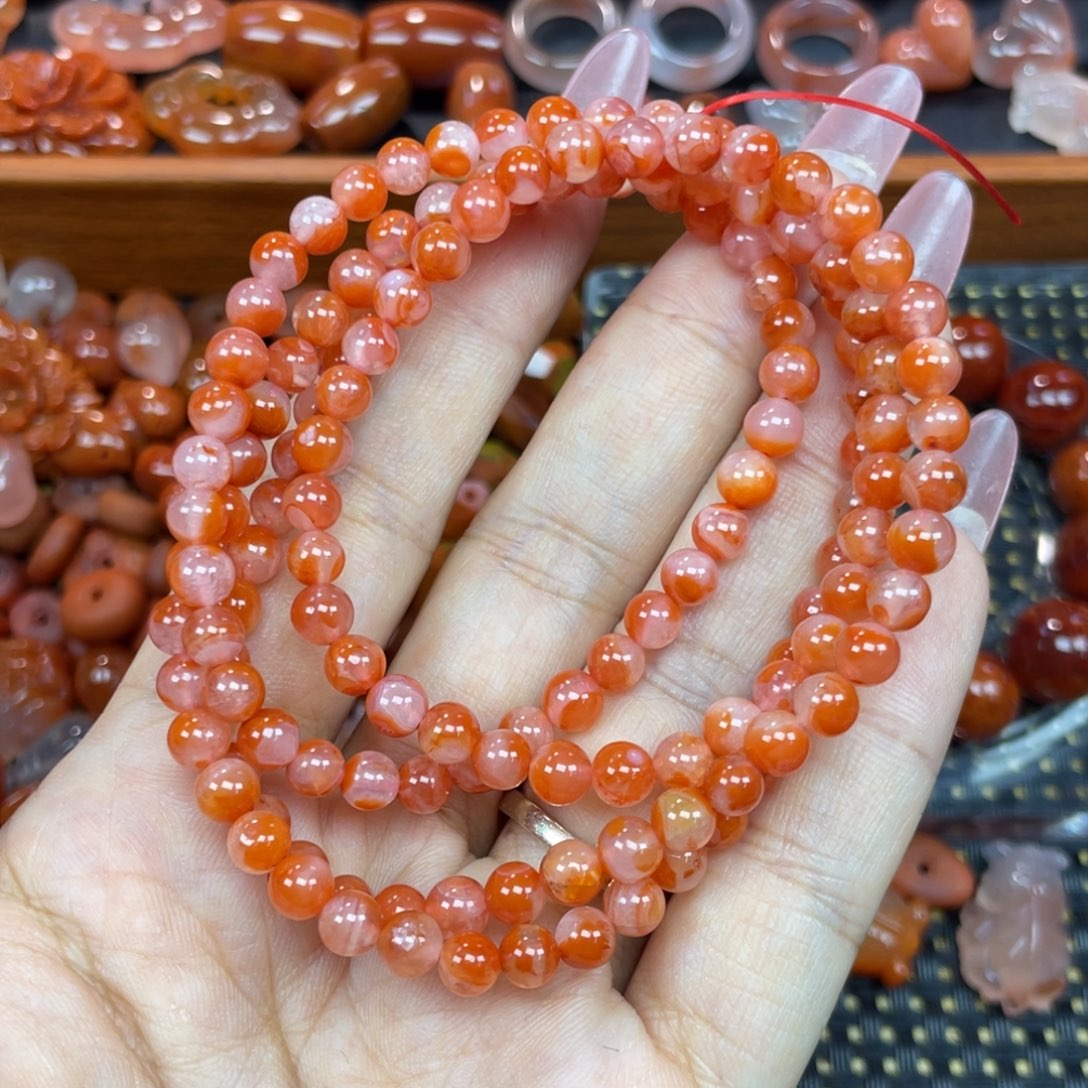 南红玛瑙未镶嵌颈饰多圈