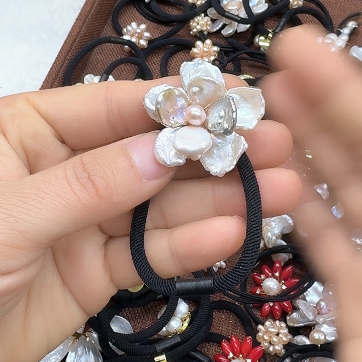 淡水珍珠发饰银S925镶嵌