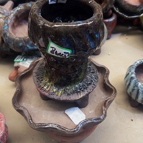 红陶粗陶花盆手工