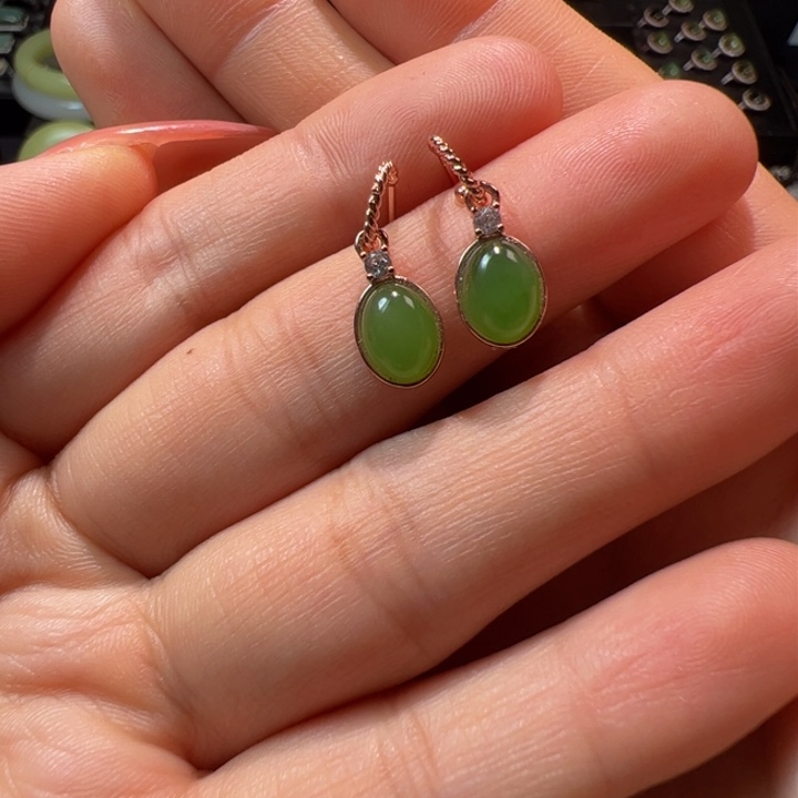 和田玉颈饰银S925镶嵌