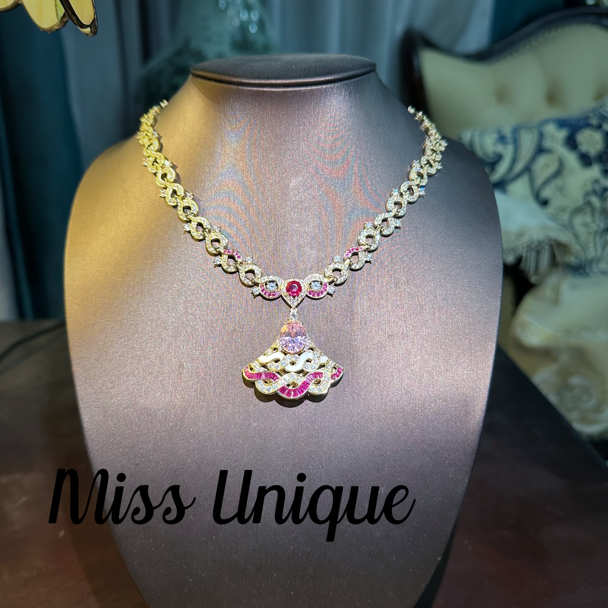   S6896三色祥云扇子项链